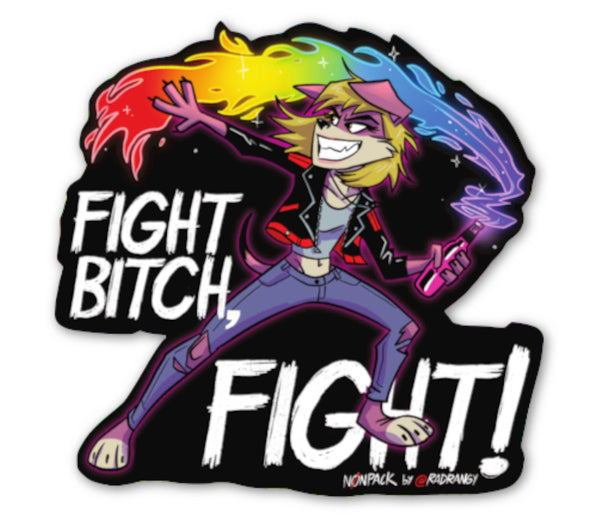Sticker Fight Bitch Rainbow Molotov